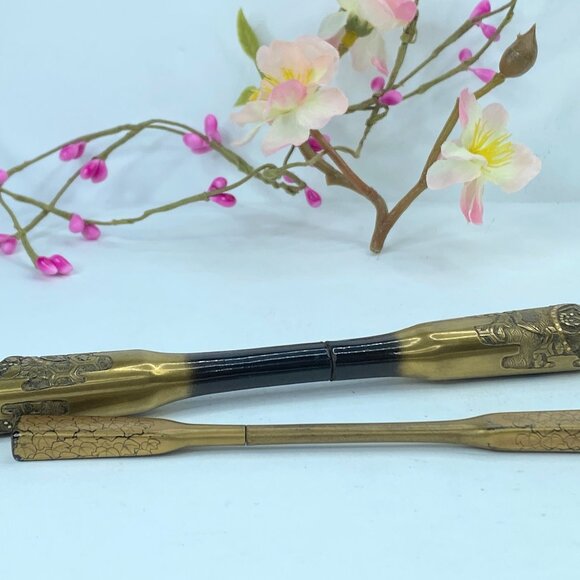 Japanese Kanzashi Kougai set of 2 Wooden Kimono Hair Ornament c1945 GS523 main image 8